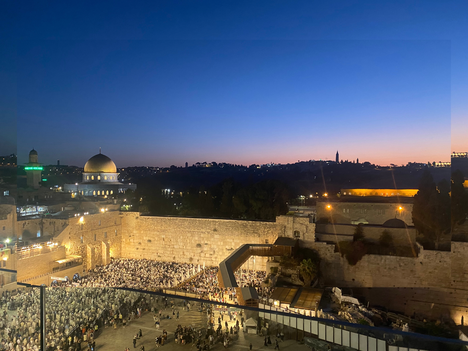 Sunrise over the Kotel and Old City of Jerusalem